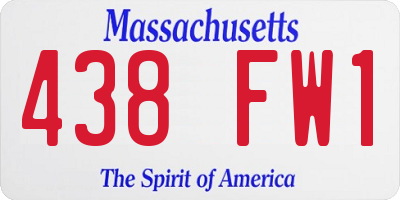 MA license plate 438FW1
