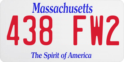 MA license plate 438FW2