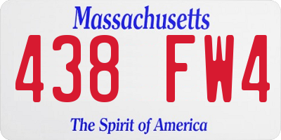 MA license plate 438FW4