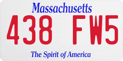 MA license plate 438FW5