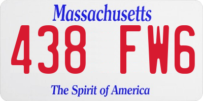 MA license plate 438FW6