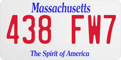 MA license plate 438FW7