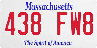 MA license plate 438FW8