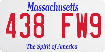 MA license plate 438FW9