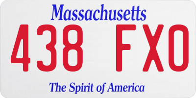 MA license plate 438FX0