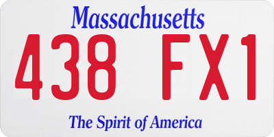 MA license plate 438FX1