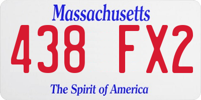 MA license plate 438FX2