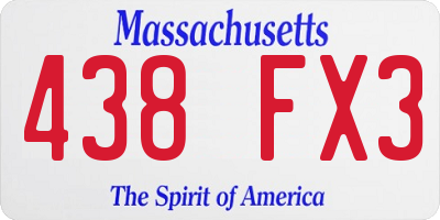MA license plate 438FX3