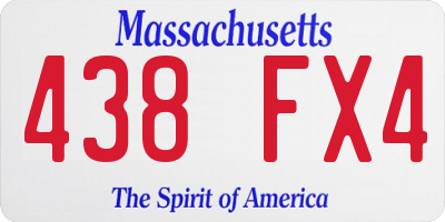 MA license plate 438FX4