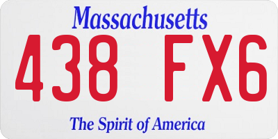 MA license plate 438FX6