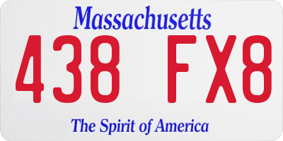 MA license plate 438FX8