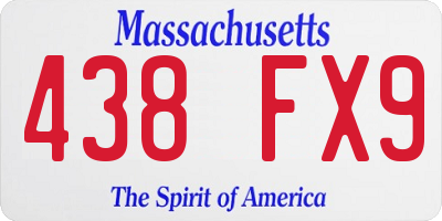 MA license plate 438FX9