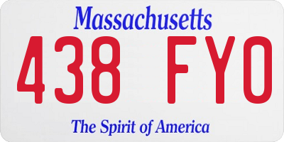 MA license plate 438FY0
