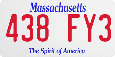 MA license plate 438FY3