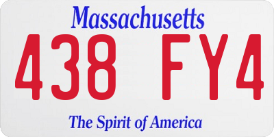 MA license plate 438FY4