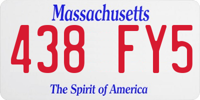 MA license plate 438FY5