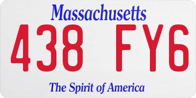 MA license plate 438FY6