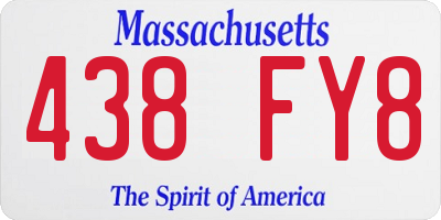 MA license plate 438FY8