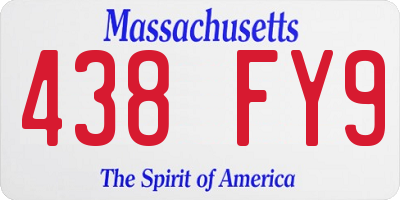 MA license plate 438FY9