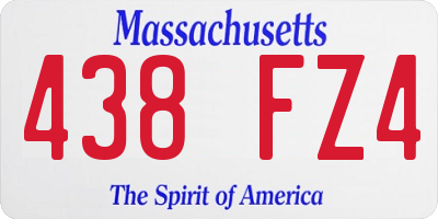 MA license plate 438FZ4