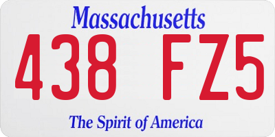 MA license plate 438FZ5
