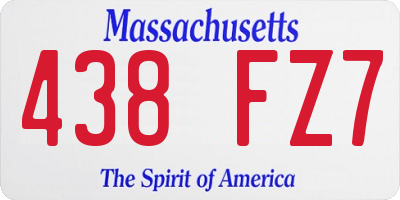 MA license plate 438FZ7