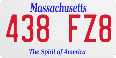 MA license plate 438FZ8