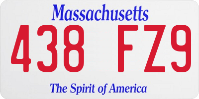 MA license plate 438FZ9
