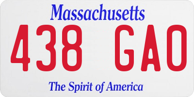 MA license plate 438GA0