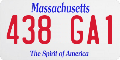 MA license plate 438GA1