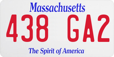 MA license plate 438GA2
