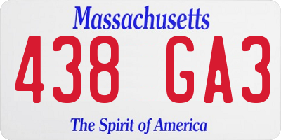 MA license plate 438GA3