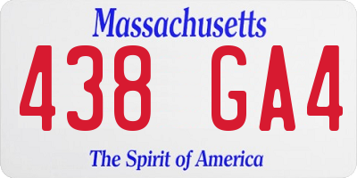 MA license plate 438GA4