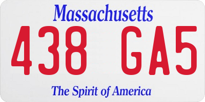 MA license plate 438GA5