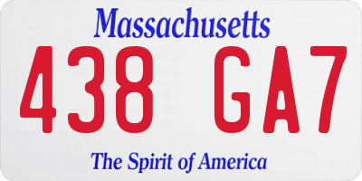 MA license plate 438GA7