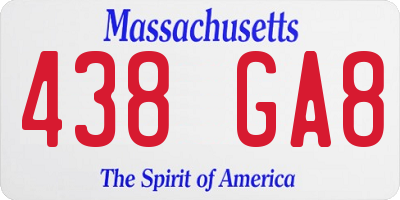 MA license plate 438GA8