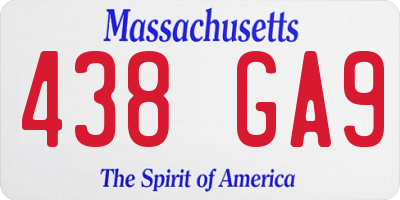 MA license plate 438GA9