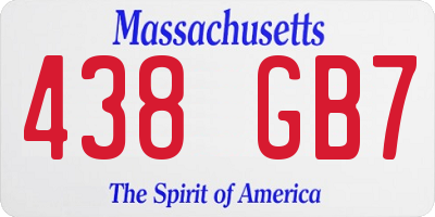 MA license plate 438GB7