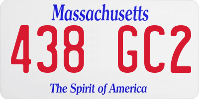 MA license plate 438GC2
