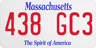 MA license plate 438GC3