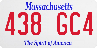 MA license plate 438GC4