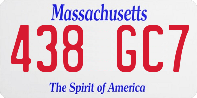 MA license plate 438GC7