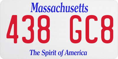 MA license plate 438GC8