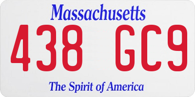 MA license plate 438GC9
