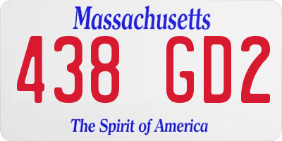 MA license plate 438GD2