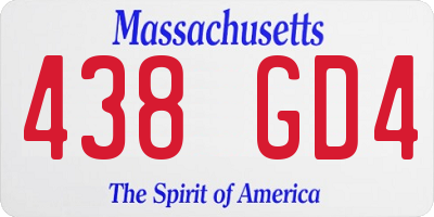MA license plate 438GD4