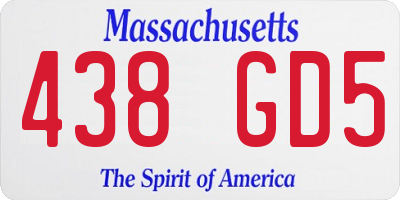 MA license plate 438GD5