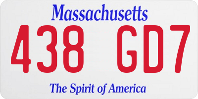 MA license plate 438GD7