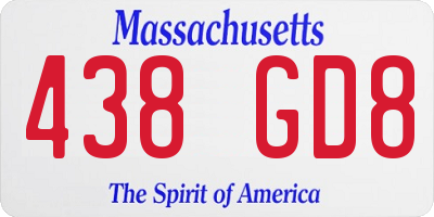 MA license plate 438GD8