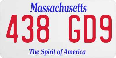 MA license plate 438GD9